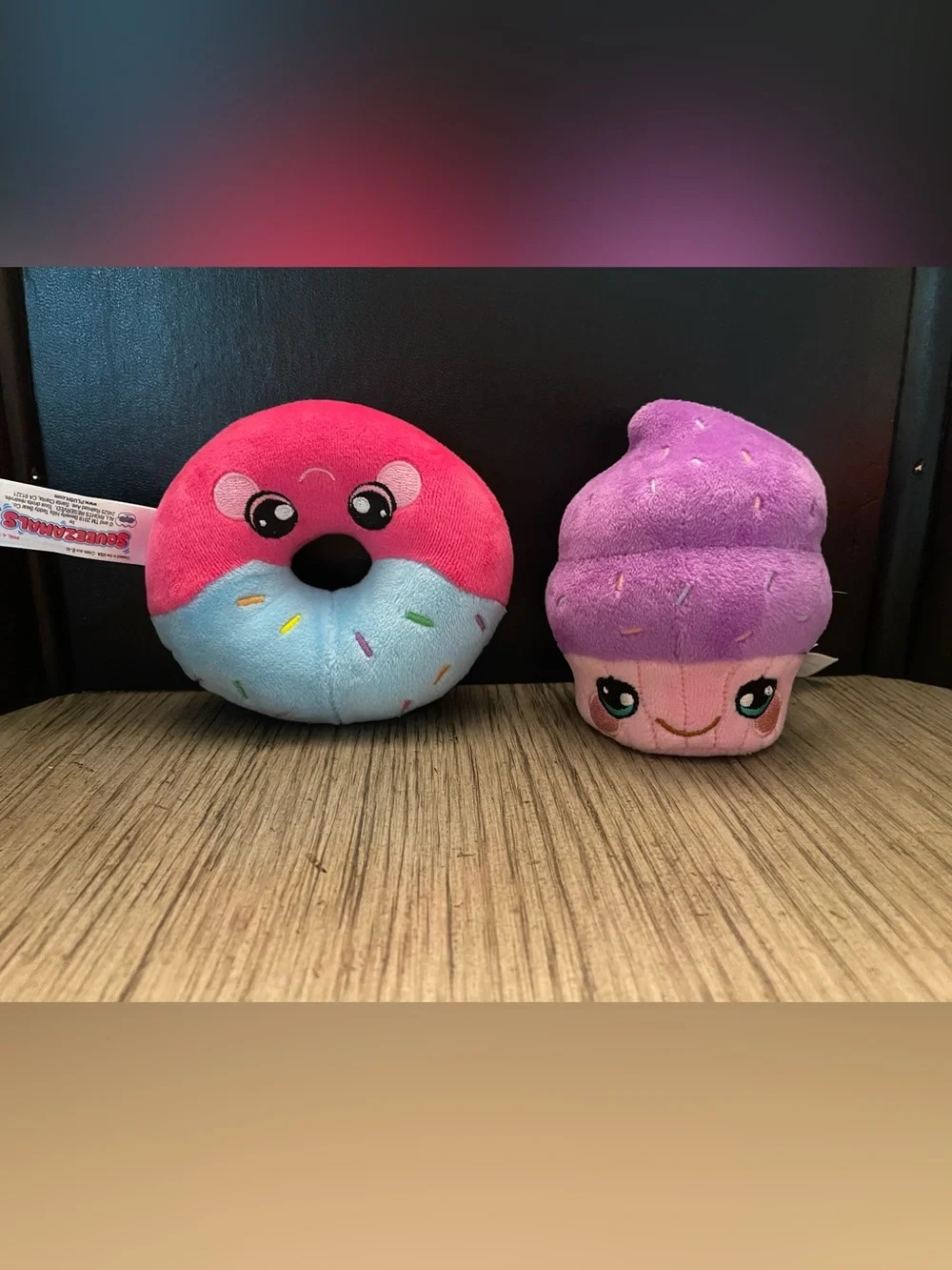 Squeezamals, set of 2 dessert series, Dave the Donut and Velvet Cupcake.